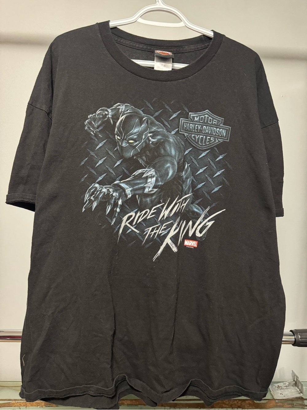 Harley Davidson x Marvel Black Panther Shirt Ride With The King Graphic Tee